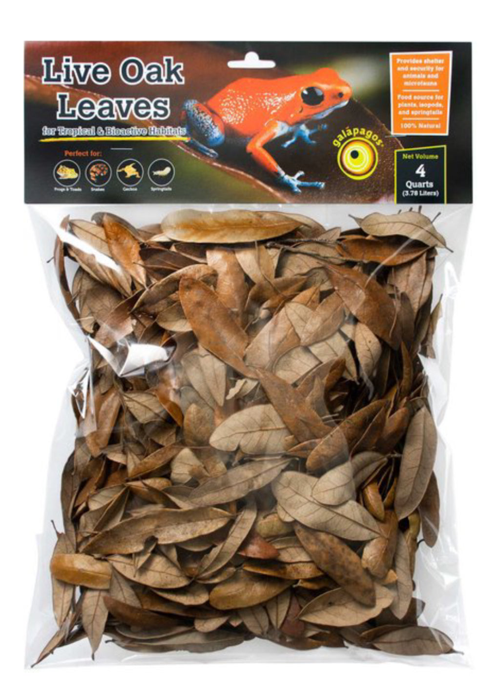 Galapagos Live Oak Leaves Reptile Litter, Natural, 4-qt