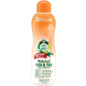 TropiClean Natural* Flea & Tick Maximum Strength Shampoo for Dogs 20oz