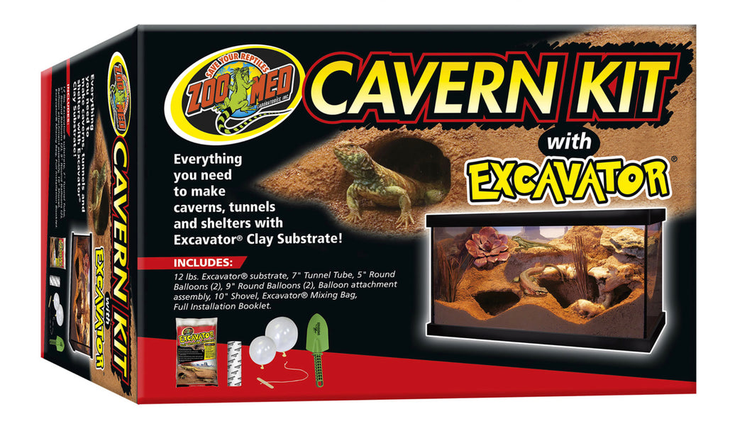 Cavern Kit with Excavator® Clay Burrowing Substrate ZooMed